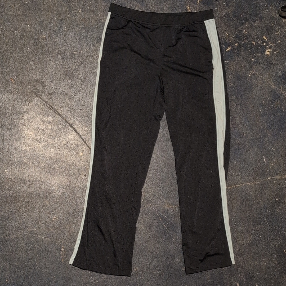 Reebok Black Pants with Gray Stripes